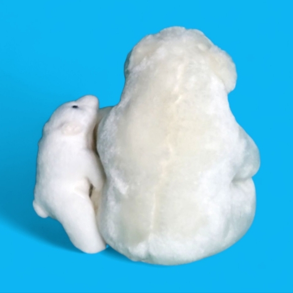 Vintage NWF Polar Bear Mother And Cubs Plush Stuffed Animal 6" - Picture 4 of 5